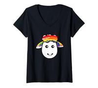 Mujer Festival del rastro de las ovejas Camiseta Cuello V