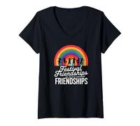 Mujer FESTIVAL FRIENDSHIPS ARE THE BEST KIND OF FRIENDSHIPS Camiseta Cuello V