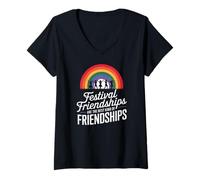 Mujer FESTIVAL FRIENDSHIPS ARE THE BEST KIND OF FRIENDSHIPS Camiseta Cuello V