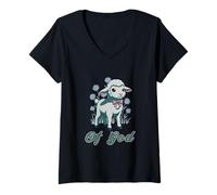 Mujer Fiel diseño de Cordero y Oveja para Corazones Amantes de Dios Camiseta Cuello V