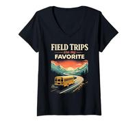 Mujer Field Trips Are My Favorite Field Trip Camiseta Cuello V