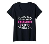 Mujer Fiesta de chicas de Owensboro camina en el orgullo sureño de Kentucky Camiseta Cuello V