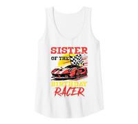 Mujer Fiesta de cumpleaños de Sister of Birthday Racer Family Match para niñas y niños Camiseta sin Mangas
