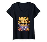 Mujer Fiesta de Humor de Halloween Mac & Screech Camiseta Cuello V