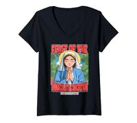 Mujer Fiesta de la Inmaculada Concepción 8 de diciembre Honra a María Camiseta Cuello V