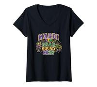 Mujer Fiesta de Mardi Gras Squad 2026 Matching Crew Team Mardi Gras Camiseta Cuello V