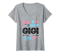 Mujer Fiesta de revelación de género Gigi Loves You Keeper Rosa o Azul Camiseta Cuello V