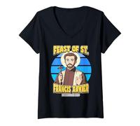 Mujer Fiesta de San Francisco Javier 3 de diciembre Camiseta Cuello V