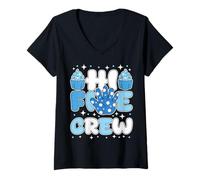 Mujer Fiesta Familiar a Juego de cumpleaños Hi 5 Five Crew Camiseta Cuello V