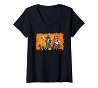 Mujer Fiesta macabra de Halloween, Divertida, Danza aterradora Camiseta Cuello V