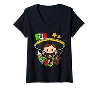 Mujer Fiesta Mexican Mariachi Latinx Cinco de Mayo Mexico Souvenir Camiseta Cuello V