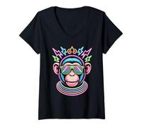Mujer Fiesta Mono Gafas de Sol Monos Camiseta Cuello V