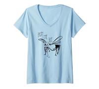 Mujer Fight The Bite Mosquito - Divertido Repelente de Insectos Camiseta Cuello V