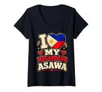 Mujer Filipina Amo a Mi Magandang Asawa Casado con Pinay Camiseta Cuello V