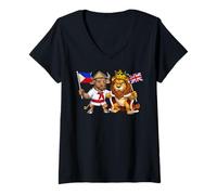 Mujer Filipinas Británica Bandera Reino Unido Orgulloso Filipino Camiseta Cuello V