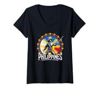 Mujer FILIPINAS - FUERZA DE UNA NACIÓN - Bandera Filipina - Sol Camiseta Cuello V