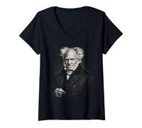 Mujer Filosofía existencialista de Schopenhauer Camiseta Cuello V