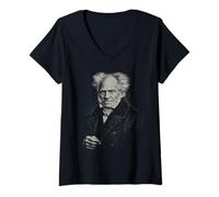 Mujer Filosofía existencialista de Schopenhauer Camiseta Cuello V