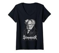 Mujer Filosofía existencialista Schopenhauer Death-Metal Camiseta Cuello V