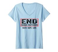 Mujer Fin de la Trata de Seres Humanos - Fin de la Trata de Personas Camiseta Cuello V