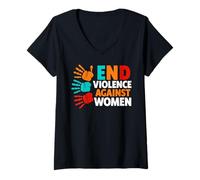 Mujer Fin DE LA Violencia contra Las Mujeres Camiseta Cuello V