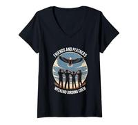 Mujer Fin de semana Eagle Watcher Birding Abanico al aire libre Amante de la Camiseta Cuello V