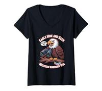 Mujer Fin de semana Eagle Watcher Birding Abanico al aire libre Amante de la Camiseta Cuello V