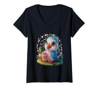 Mujer Finch Hombre Mujer Boba Tea Kawaii Bubble Tea Finch Camiseta Cuello V