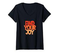 Mujer Find Your Joy Efecto 3D de Luz Especular y Sombra Camiseta Cuello V