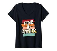 Mujer Fine & Dandy, Frase Divertida Retro de los años 70 Hippy Diciendo Frase Camiseta Cuello V
