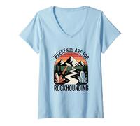 Mujer Fines De Semana Weekends Are For Rockhounding Rocas Camiseta Cuello V