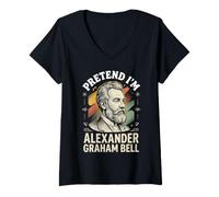 Mujer Fingir Que Soy Alexander Graham Bell Camiseta Cuello V