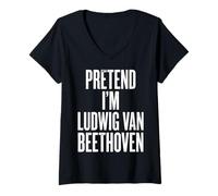 Mujer Fingir Que Soy Ludwig Van Beethoven Camiseta Cuello V