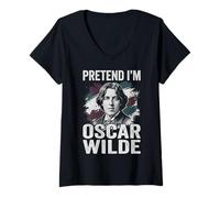 Mujer Fingir Que Soy Oscar Wilde Poeta Camiseta Cuello V