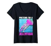 Mujer Fingir Que Soy una Medusa - Medusa Jaleas de mar Fase Medusa Camiseta Cuello V
