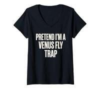 Mujer Fingir Que Soy una Trampa para Moscas Venus Camiseta Cuello V