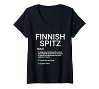 Mujer Finnish Spitz Dog Breed Definition Cute Puppy Finnish Spitz Camiseta Cuello V