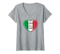 Mujer Fino Alla Fine, Italia Italia Camiseta Cuello V