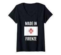 Mujer Firenze Orgoglio Locale Italia Città Travel Souvenir Camiseta Cuello V