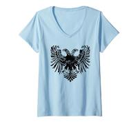 Mujer First Albanian Flag Kuq e Zi Kosova Albania Shqipe Camiseta Cuello V