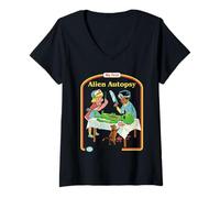 Mujer First Alien Autopsy Sarcastic Retro Funny Adult Humor Camiseta Cuello V