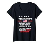 Mujer First Amendment Freedom of Speech 1st Amendment US Democracy Camiseta Cuello V