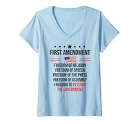 Mujer First Amendment Freedom of Speech Free Press 1st Amendment Camiseta Cuello V