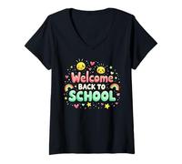 Mujer First Day of School Welcome Back To School Camiseta Cuello V