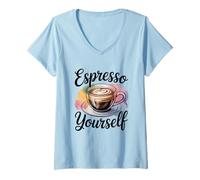 Mujer First I Drink The Coffee Then I Do The Things Camiseta Cuello V
