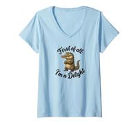 Mujer First of All I’m A Delight Funny Alligator Crocodile Gator Camiseta Cuello V