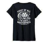 Mujer First of All Im God Masterpiece Possum Opossum Ephesian 2:10 Camiseta Cuello V