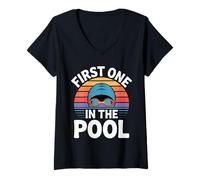 Mujer First One In The Pool Nadador Rápido Competitivo - Camiseta Cuello V