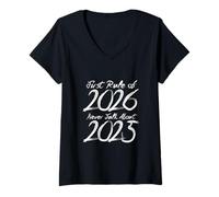 Mujer First Rule of 2026 Never Talk About 2025 funny Christmas Camiseta Cuello V