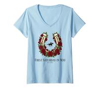 Mujer First Saturday in May Horse Racing Jockey Camiseta Cuello V